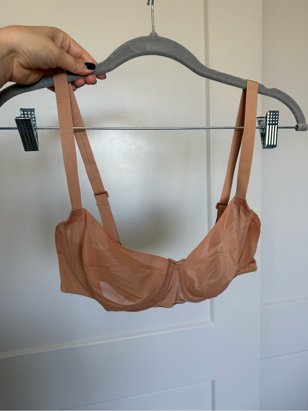 SKIMS Sheer Nude Mesh Underwire Bra 34C